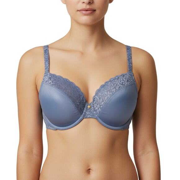 Le Mystere Safari Contour Underwire Bra Size 34DDD Wedgewood Blue - Picture 1 of 8